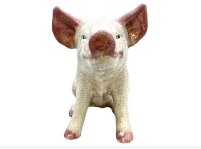 Sale Photo Thumbnail #28: Vintage Crackle Glaze Ceramic Pig Figure