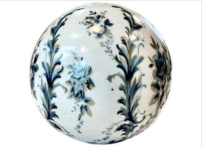 Sale Photo Thumbnail #96: Ceramic Decorative Ball - Blue Toille Design