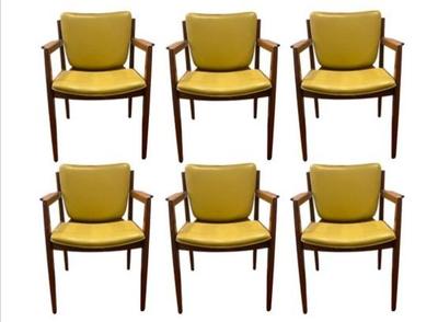 Sale Photo Thumbnail #6: Six Vintage Thonet Arm Chairs - Mid-Century - Great Condition! Original Tags, Labels, & Upholstery