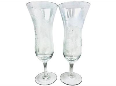 Sale Photo Thumbnail #125: Acid Etched Vintage Parfait Flutes