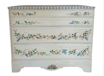 Sale Photo Thumbnail #18: Handpainted Vintage Bureau - Signed "Crawford Furniture Jamestown, NY"