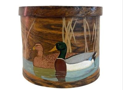 Sale Photo Thumbnail #193: Vintage Pantry Box With Hand Painted Decoy Design