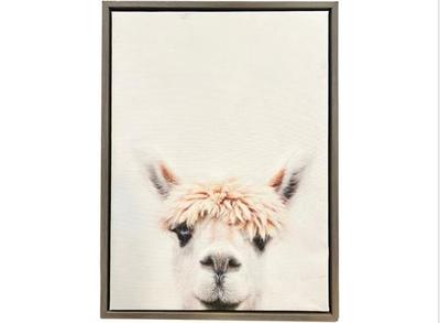 Sale Photo Thumbnail #55: Kate & Laurel Sylvie Alpaca Bangs Animal Print Portrait - Framed Canvas Wall Art By Amy Peterson, 18x24 Gray