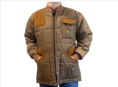 Sale Photo Thumbnail #38: Quality Hunting Coat - Signed "Bob Allen" - Quilted Design With Suede Detailing