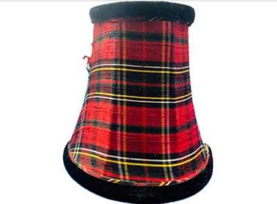 Sale Photo Thumbnail #75: Silk Tartan Candelabra Shade With Velvet Trim
