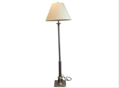 Sale Photo Thumbnail #72: Modern Chrome Floor Lamp With Linen Shade