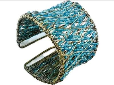 Sale Photo Thumbnail #172: Beaded & Wired Artisan Style Cuff Bracelet