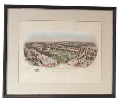 Sale Photo Thumbnail #46: Dartmouth College - Vintage Signed & Colored Lithograph - 1913 Richard Rummell Bird's-Eye View, Framed