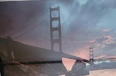 "GOLDEN GATE" FRAMED ORIGINAL PHOTO WITH ARTIST SIGNATURE 