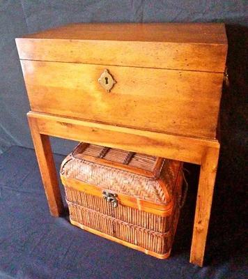 JOHN RICHARD WOOD CHEST AND BASKET