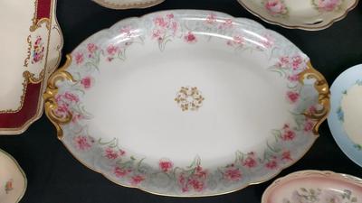 FLORAL PLATES & SERVING PLATTERS - LOT OF 11