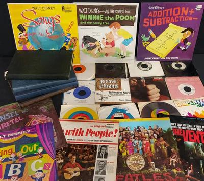 VINTAGE RECORDS, 45s, AND YEARBOOKS - DISNEY, THE BEATLES, AND MORE