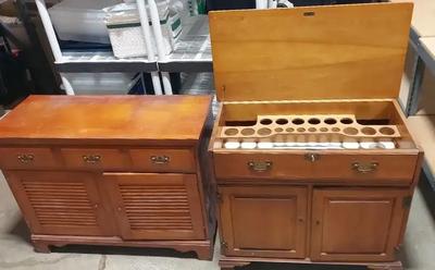 VINTAGE BAR HUTCH & ENTRYWAY CABINET 