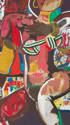 "DANCING ANGEL" COLORFUL SCREENPRINT BY DAVID C. DRISKELL