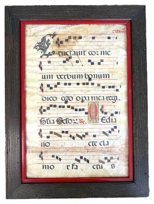 Spanish Circa 16th C. Gregorian Illuminated Antiphonal 