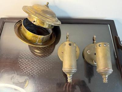 Salvaged Brass Wall Sconces 