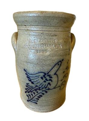 D. Elbreth Nottingham, PA 1985 Stoneware Crock 