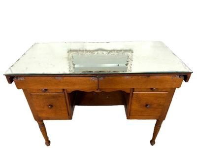 Antique Maple Vanity With Mirror Top 