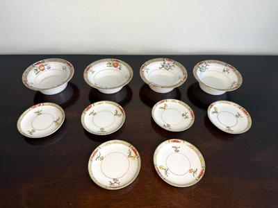 Antique Noritake Nippon Dishes & Saucers Service For Four 