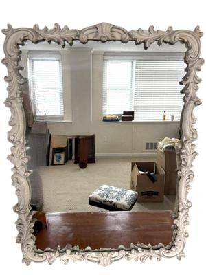 White Plaster Flourish Mirror 