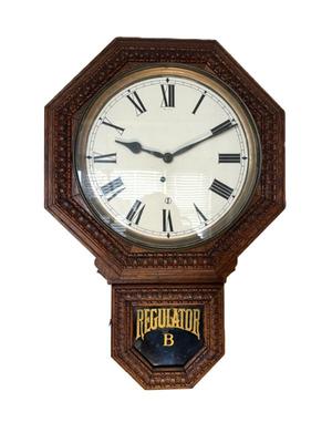Ingraham Regulator B Wall Clock With Original Key 