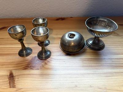 Sterling Egg Cup & More Grouping 