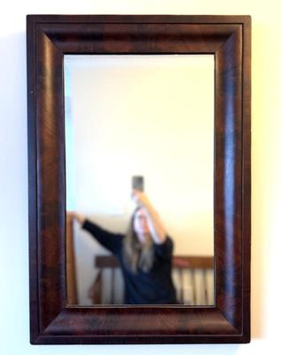 Large Burlwood Framed Antique Mirror 