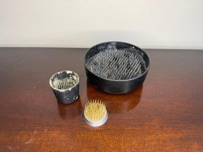 Trio Of Metal Flower Frogs 