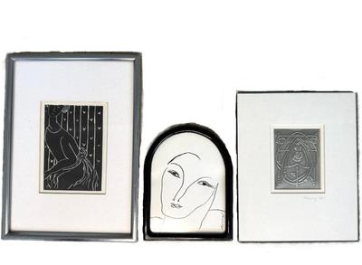 Trio Of Black & White Framed Prints 