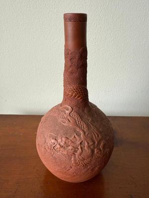 Exquisite Chinese Yixing Dragon Vase 