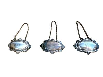 Silverplate Liquor Bottle Tags Made In England 