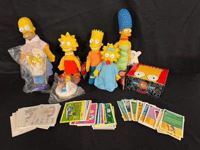 RA534 - Vintage Simpsons Collectible Figures and Trading Cards/Tattoos With Sky Box Box - 8