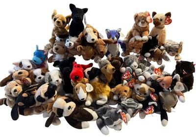 RA519 - Ty Beanie Babies, Cats (17), Dogs (25) and Retired Beanies- 42