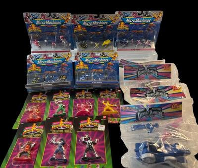 RA525 - Set of Mighty Morphin Power Rangers Micro Machines & Collectible Figures Lot - 16