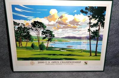 Signed numbered litho pebble beach 2000 u s. open championships