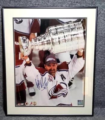 Autographed photo of ray bourque stanley cup with coa