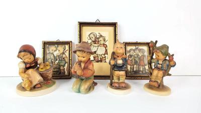 Goebel hummel figurines and framed mini prints