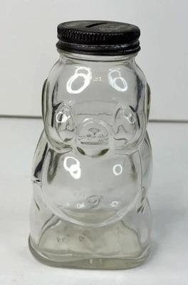Antique glass piggy jar bank