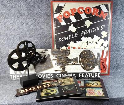 Home movie theater decor signs model movie reels