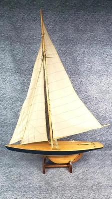 Vintage wooden model sailboat or yacht