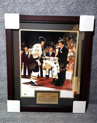 Autographed ray bourque phil esposito photo with coa