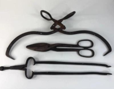Fireplace tongs metal snips, ice block tongs
