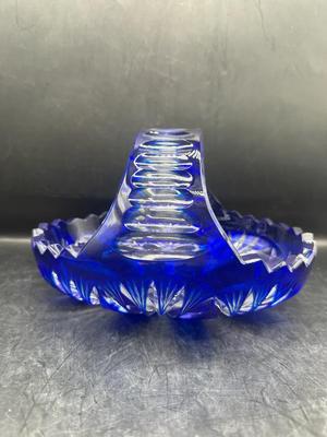 Signed Caesar Crystal Bohemiae “Jonathan” Large Gathering Basket 