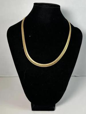 Milor Italian Gold Over 925 Silver Herringbone Chain