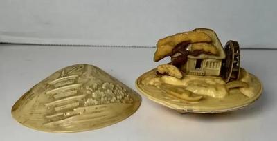 Japanese Celluloid Clam Shell Diorama