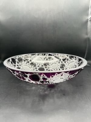 Signed Caesar Crystal Bohemiae Hand Cut Lead Crystal Serving Bowl 