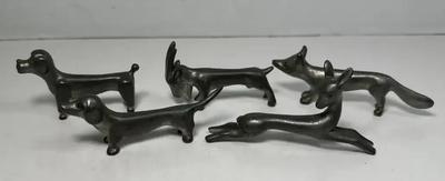 Mid Century Etain Fin Swiss Pewter Knife Rests