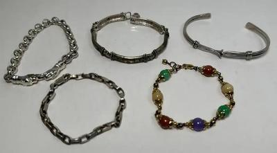 Chain & Cuff Silver Bracelets