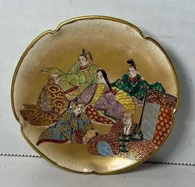 Satsuma Ware Antique Miniature Plate By Shuzan 