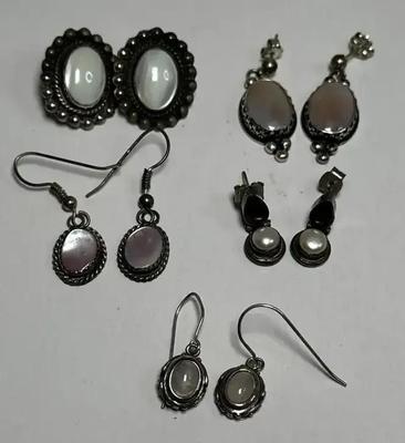 Mother Of Pearl & Silver Earrings